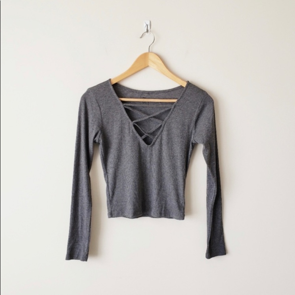 PACSUN Me to We Criss Cross Long Sleeve Top